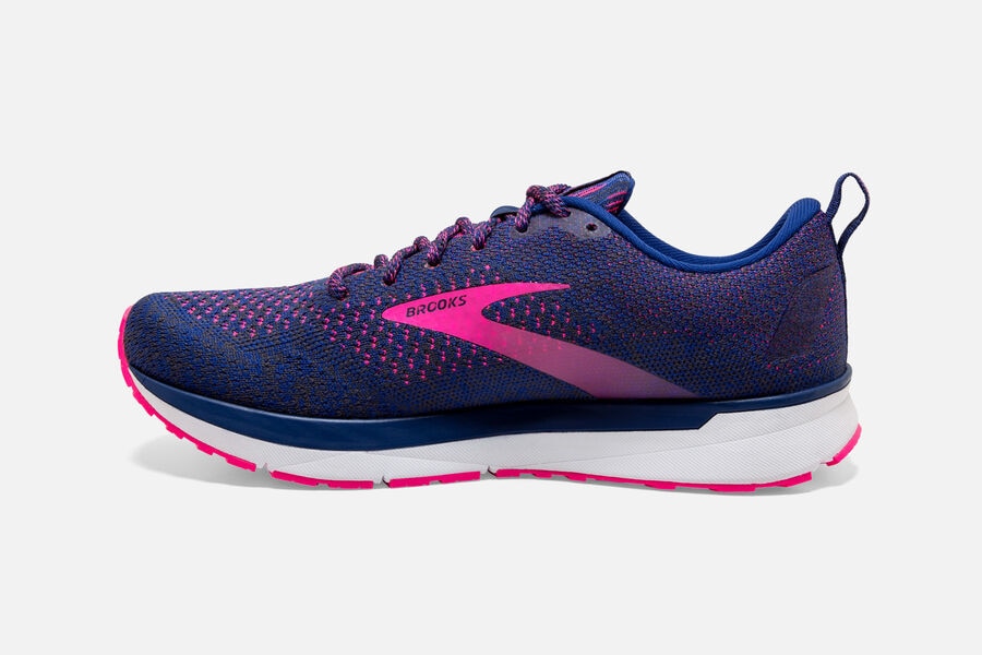 Brooks Running Shoes - Revel 4 Road Womens - Blue/Pink - WLJ-872314